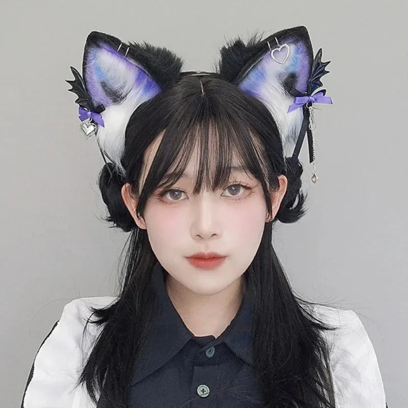Pastel Goth Pierced Fox/Neko Ears