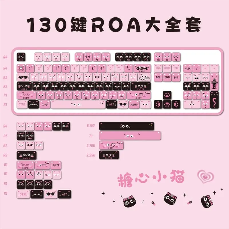 Pastel Goth Piggy Keycaps Set