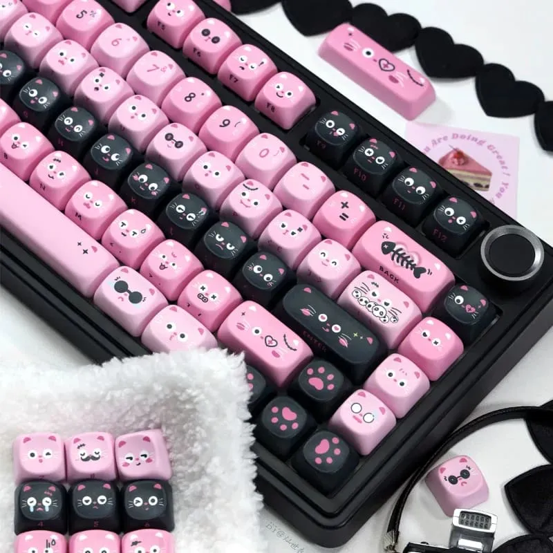 Pastel Goth Piggy Keycaps Set