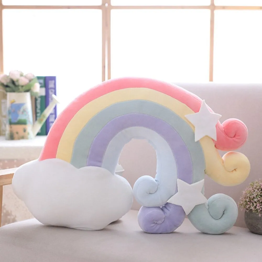 Pastel Rainbow Sky Throw Pillows