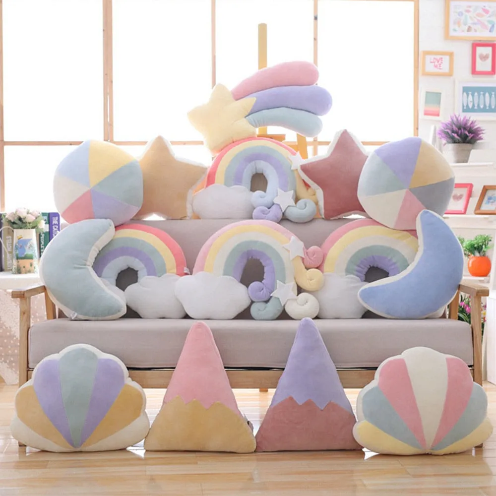 Pastel Rainbow Sky Throw Pillows