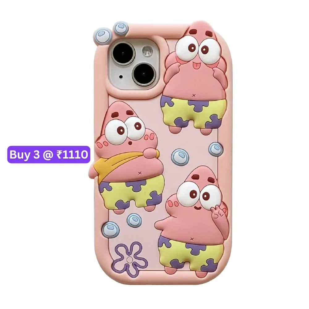 Patrick Star Cartoon TPU (Soft) Silicone Phone Case with Bracelet - iPhone 13 Pro