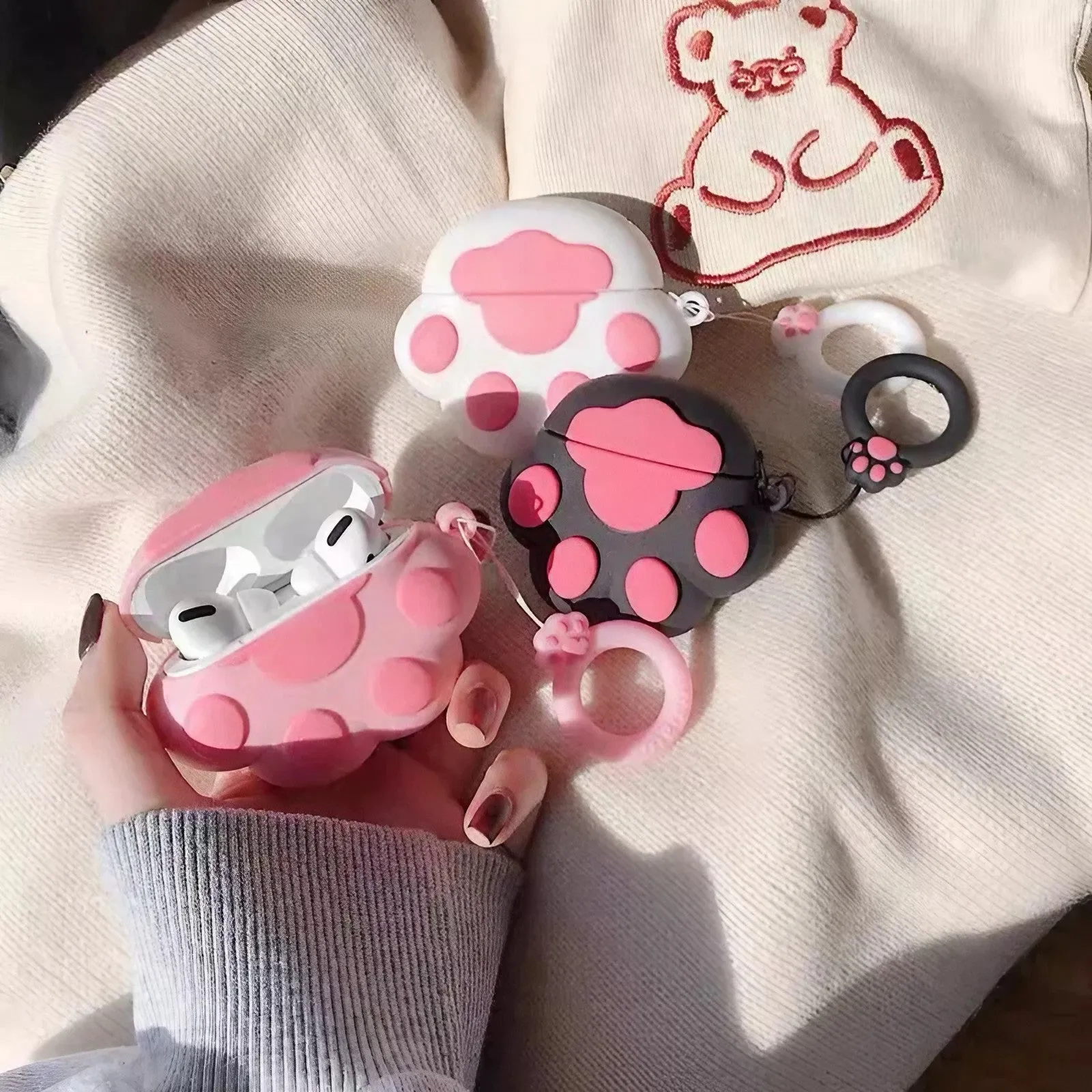 Paw AirPods Case Cute Cartoon Cat Paw For Apple Earphone Case