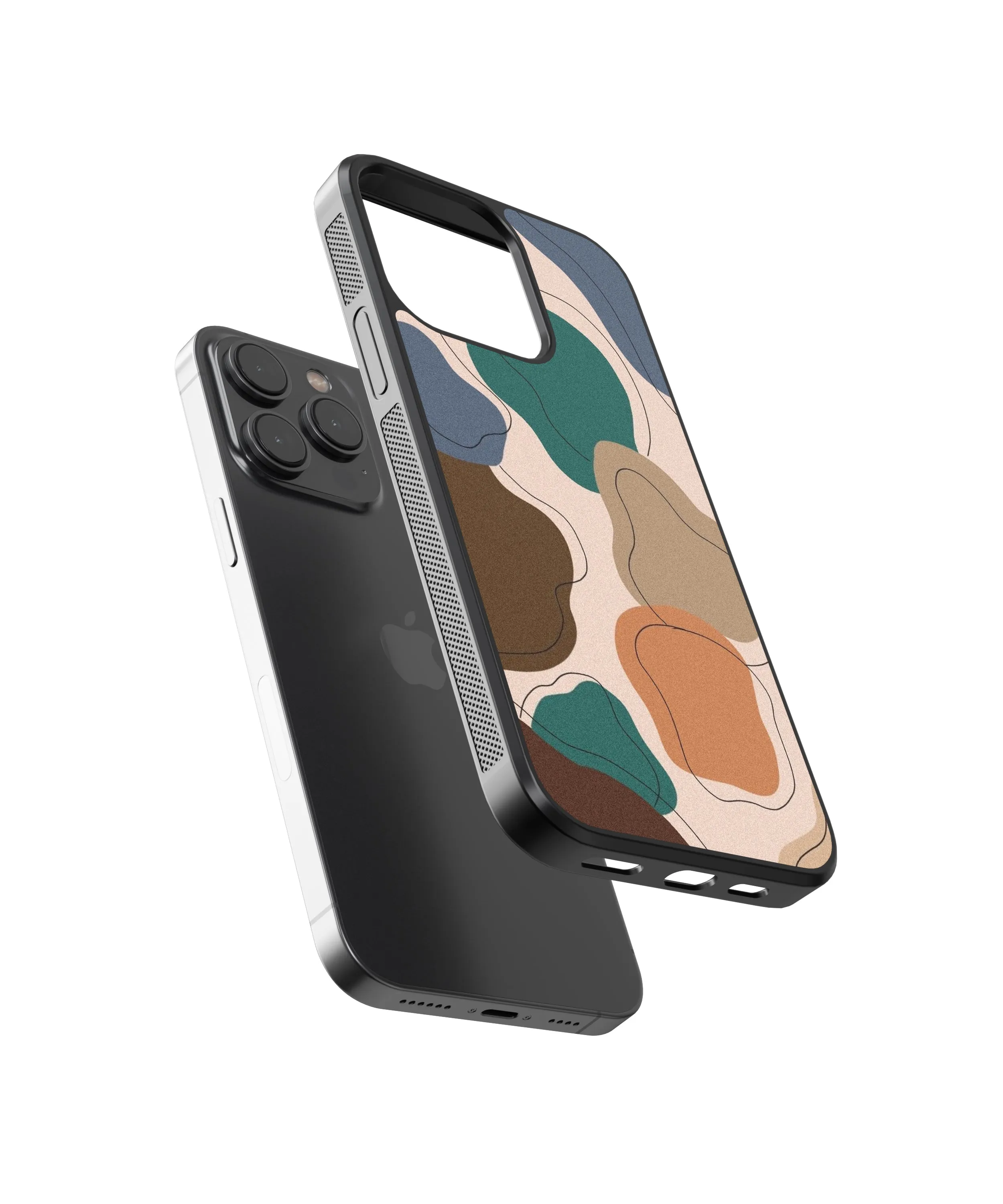 Peach Camo Abstract Glass Phone Case Cover