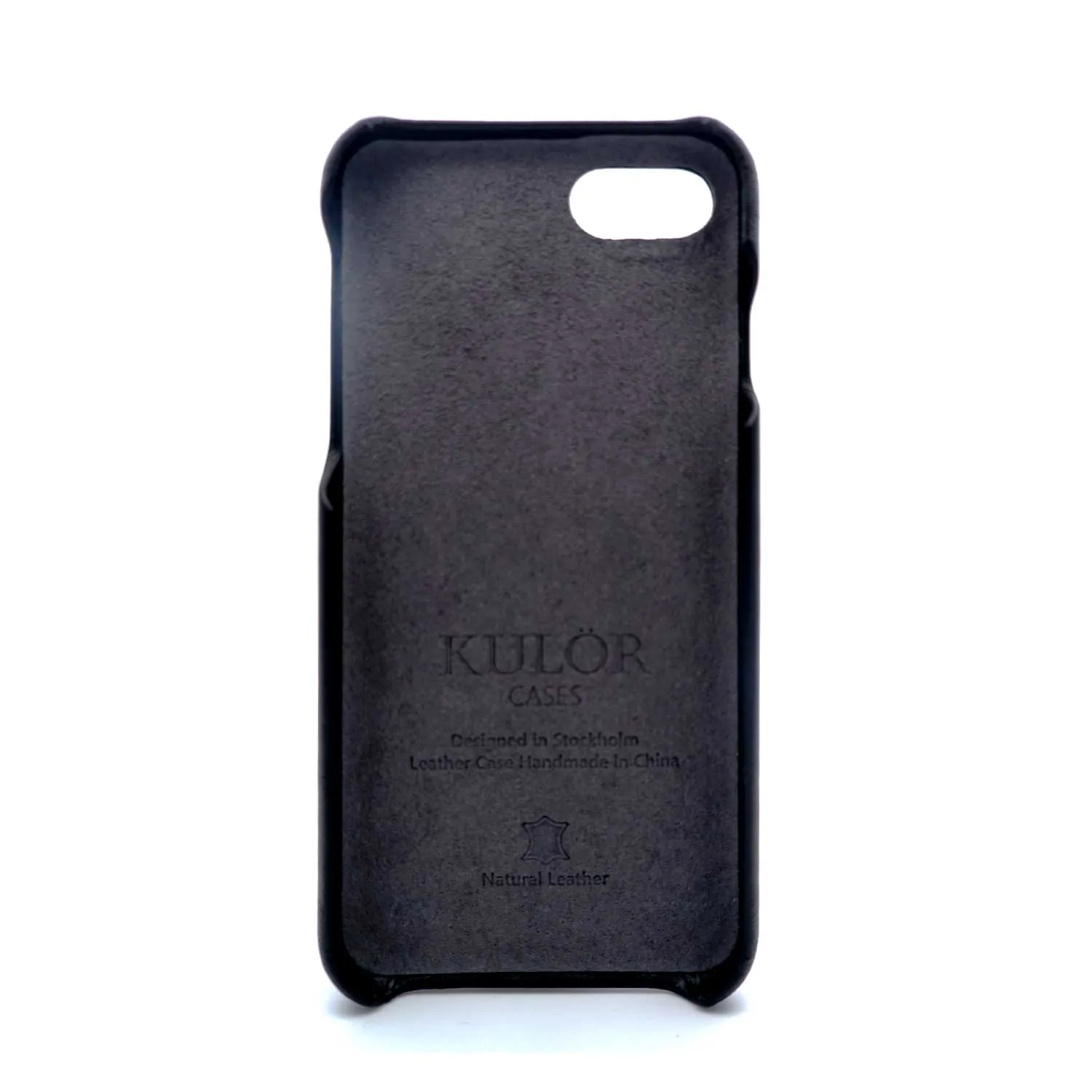 Personalized Blue Stripe iPhone SE 2 (2020) / iPhone 8 / iPhone 7 Black Leather Case