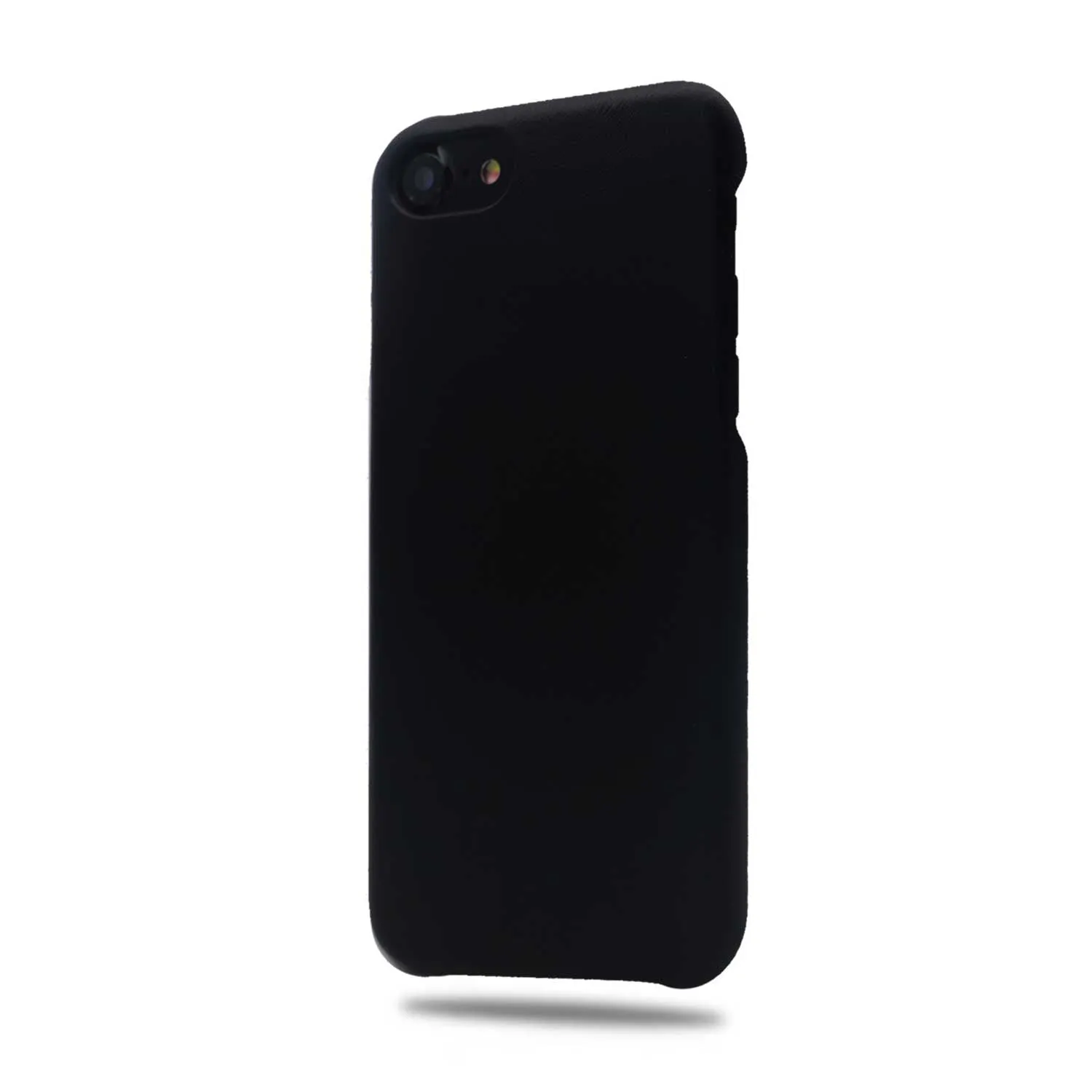Personalized Blue Stripe iPhone SE 2 (2020) / iPhone 8 / iPhone 7 Black Leather Case