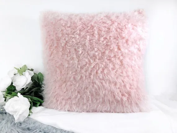 Personalized Floral Monogram Pink Plush Pillow