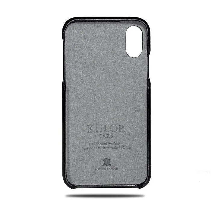 Personalized Hand Printed Blue Stripe iPhone XR Black Leather Case