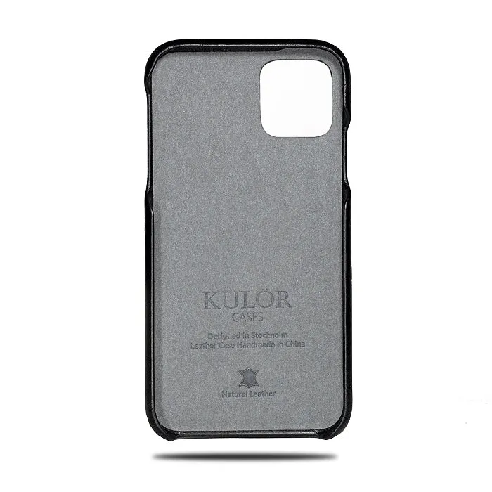 Personalized Red Stripe iPhone 11 Pro Black Leather Case