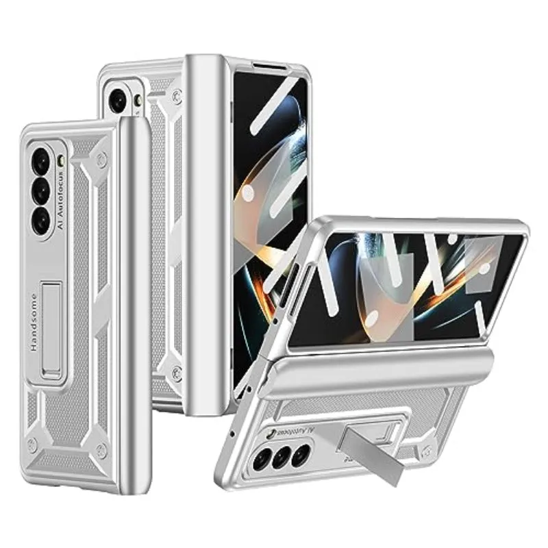 Phone Case with Hinge Protection Built-in Screen Protector Kickstand for Samsung Galaxy Z Fold 5