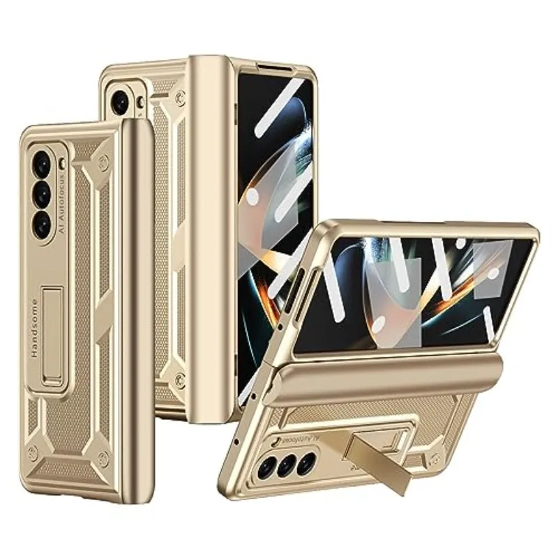 Phone Case with Hinge Protection Built-in Screen Protector Kickstand for Samsung Galaxy Z Fold 5
