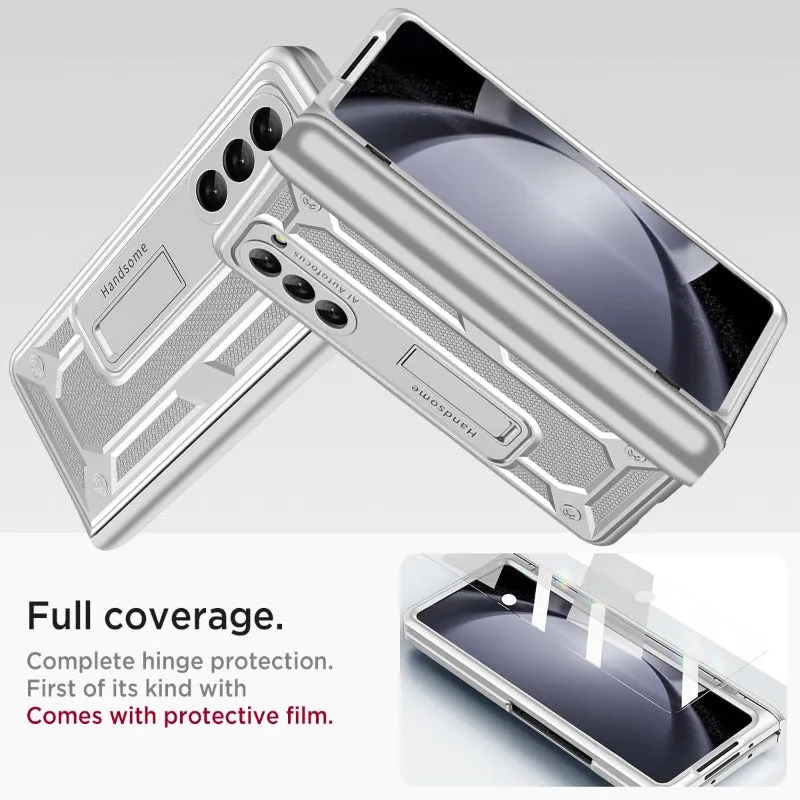 Phone Case with Hinge Protection Built-in Screen Protector Kickstand for Samsung Galaxy Z Fold 5