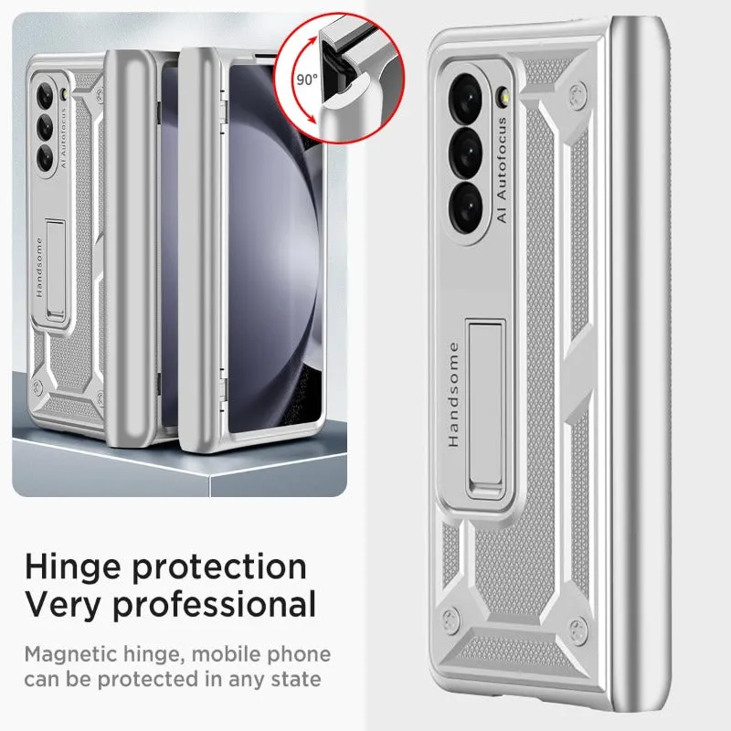 Phone Case with Hinge Protection Built-in Screen Protector Kickstand for Samsung Galaxy Z Fold 5
