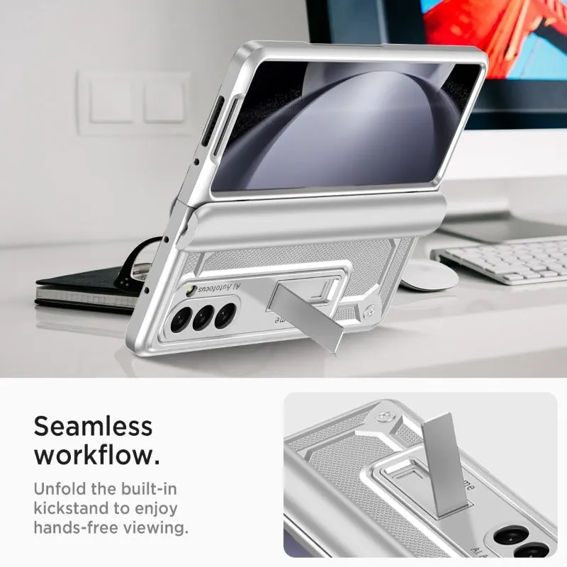 Phone Case with Hinge Protection Built-in Screen Protector Kickstand for Samsung Galaxy Z Fold 5