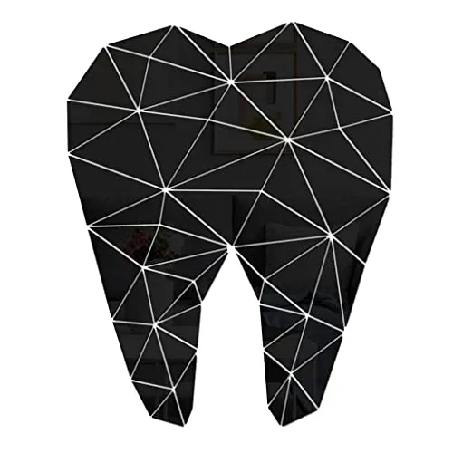 Pinakine® Mirror Art Removable Wall Sticker Acrylic Mural Decal Dental Decor Black