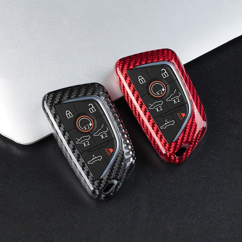 Pinalloy Real Carbon Fiber Key Fob Case for 2020  Chevrolet Corvette C8
