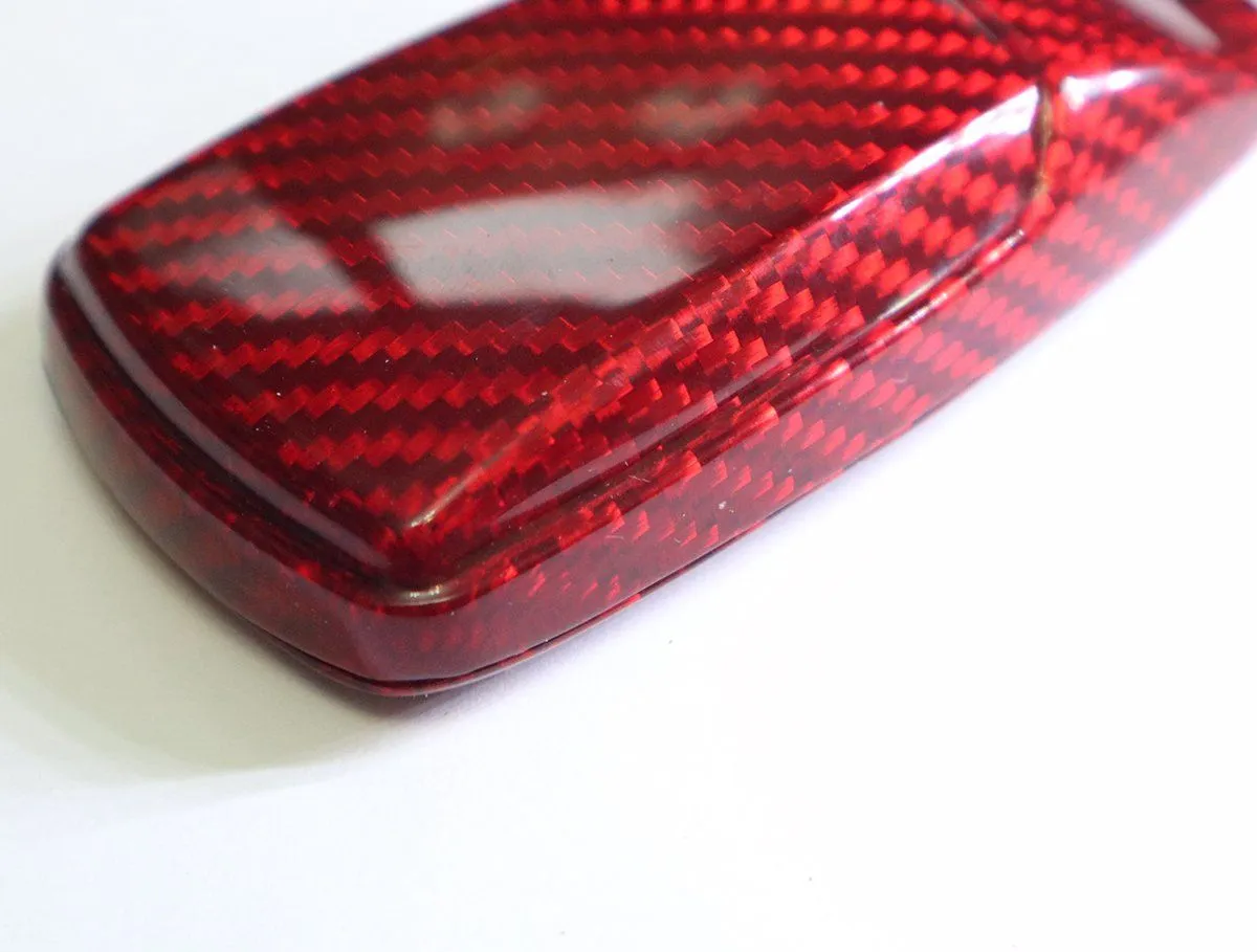 Pinalloy Real Red Carbon Fiber Case Cover for 2016-2018 Audi Keyless Smart Key