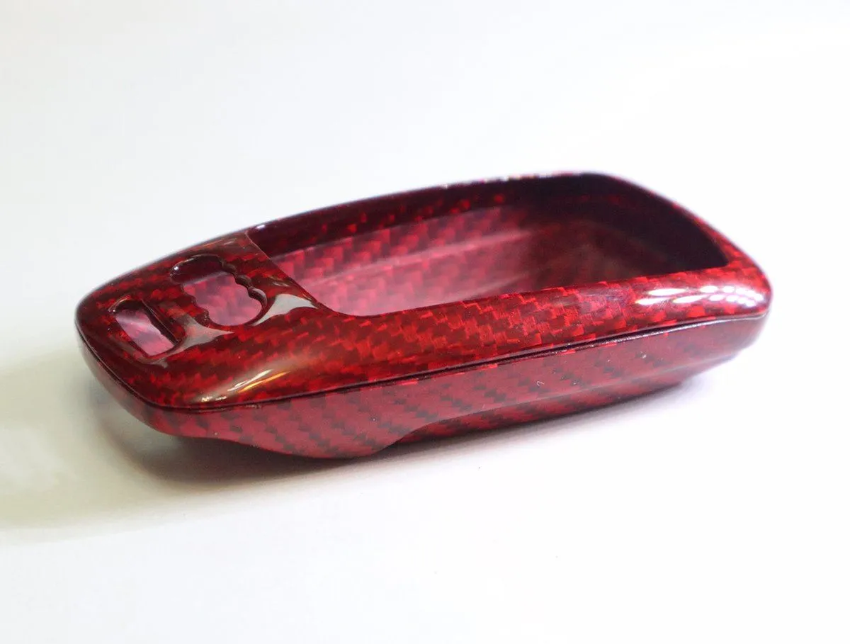 Pinalloy Real Red Carbon Fiber Case Cover for 2016-2018 Audi Keyless Smart Key