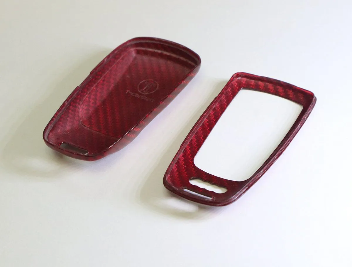 Pinalloy Real Red Carbon Fiber Case Cover for 2016-2018 Audi Keyless Smart Key