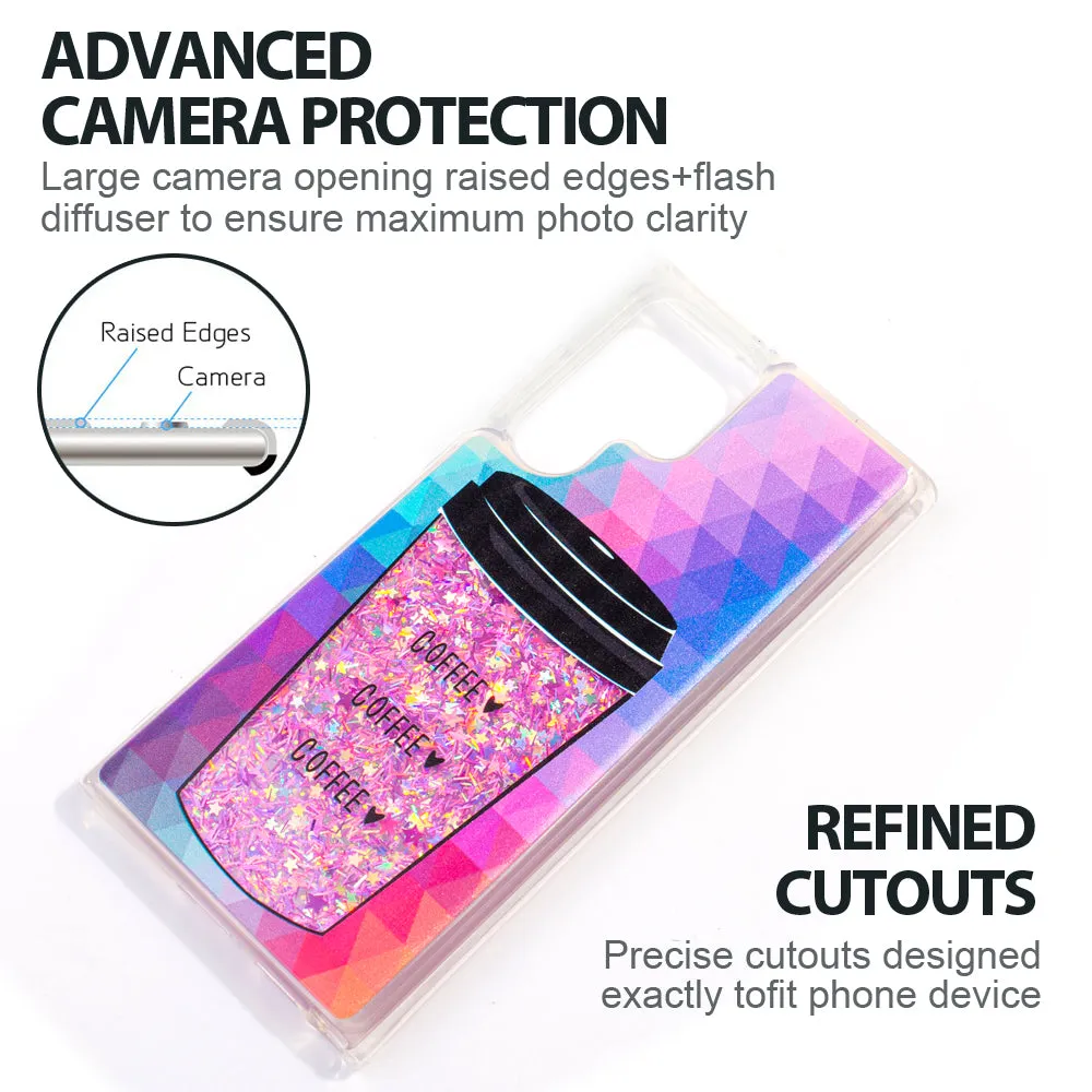 Pink Coffee Glitter Case for Galaxy S22 Series