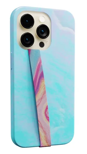 Pink Water Marble Phone Strap