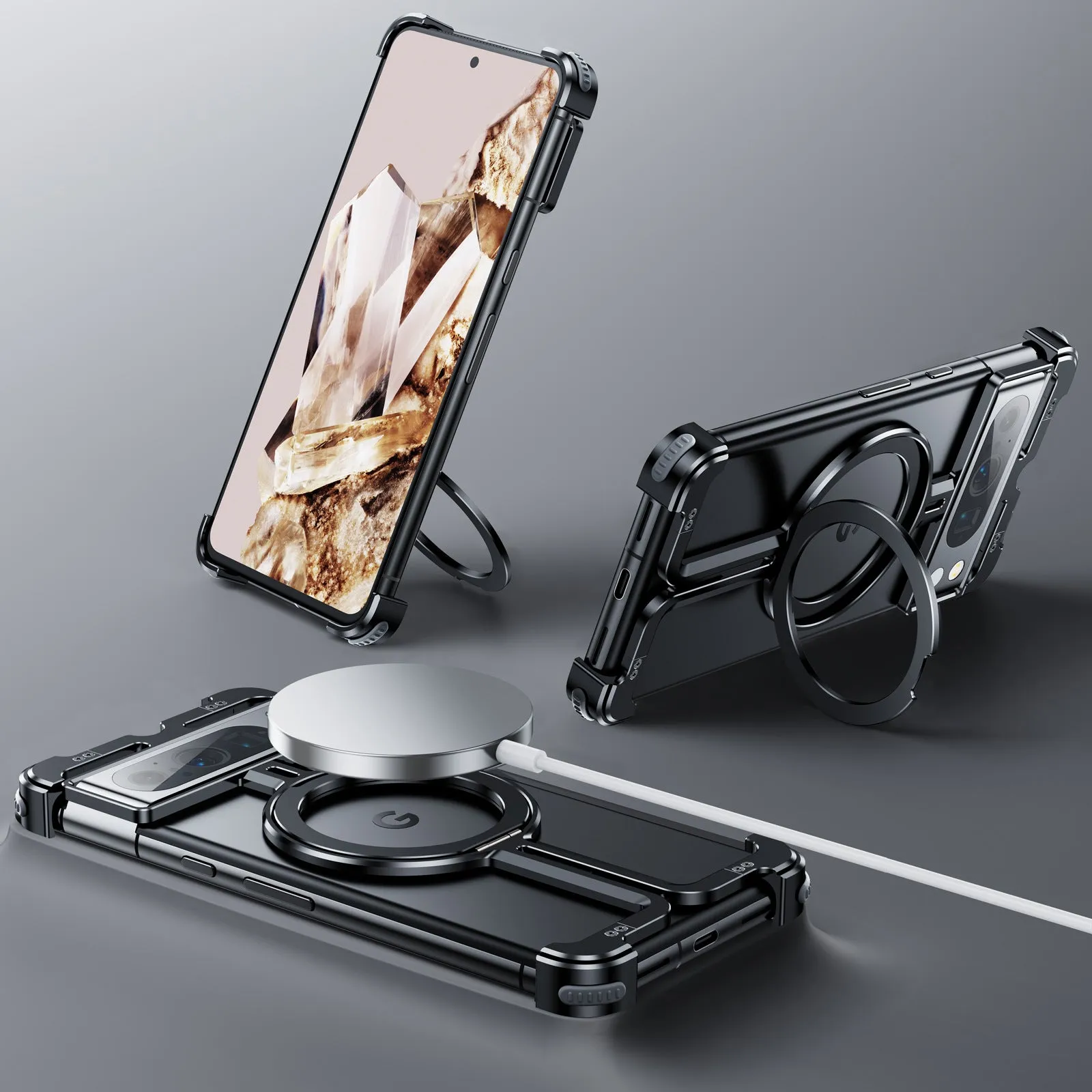 Pixel 7 Series Pivot Guard Magnetic Ring Stand Case