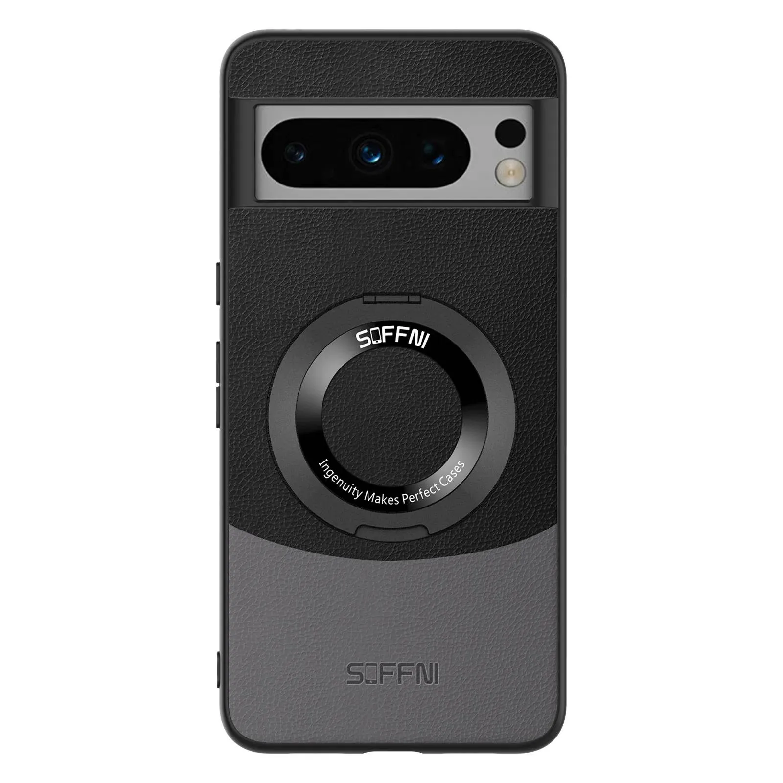 Pixel 8 Series Premium Contrast Leather Magnetic Ring Case