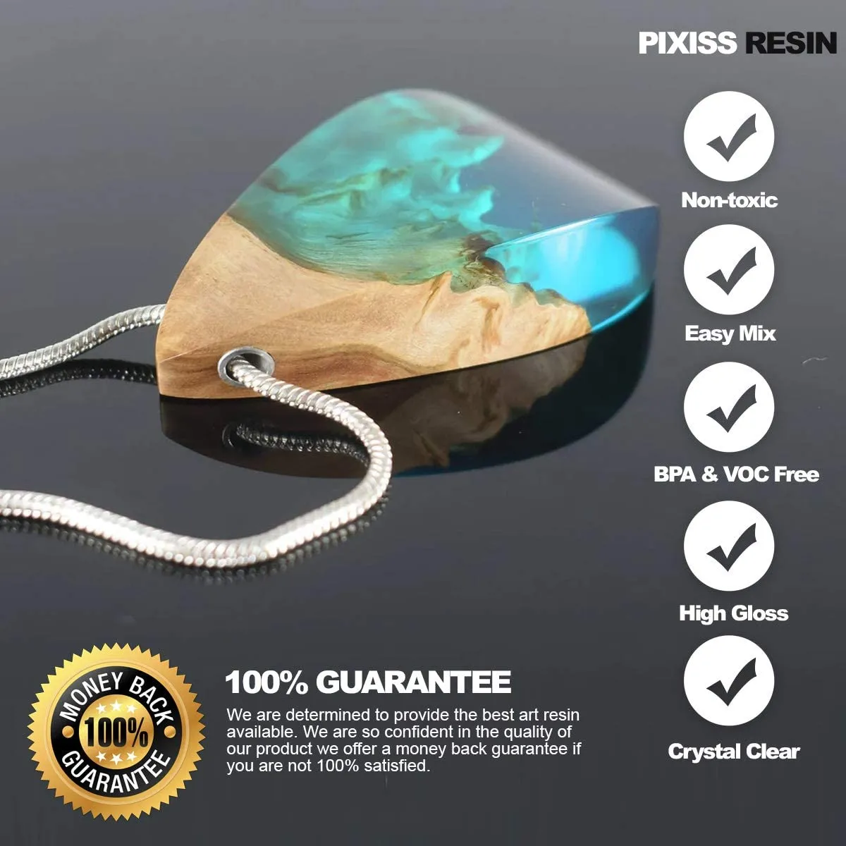Pixiss Diamond Resin; 17oz. with Resin Mixing Cups and Supplies
