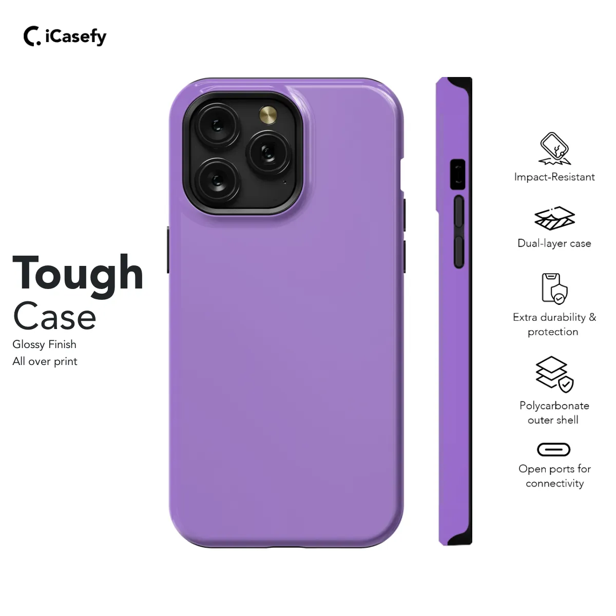 Plain Purple Phone Case iPhone Samsung Cover Pixel 622