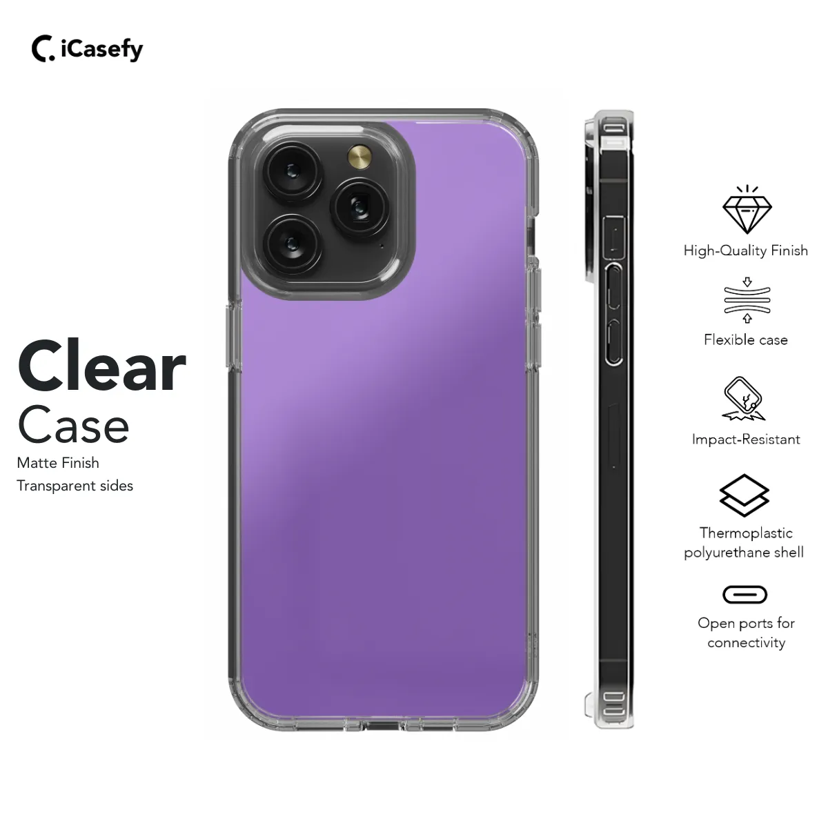 Plain Purple Phone Case iPhone Samsung Cover Pixel 622
