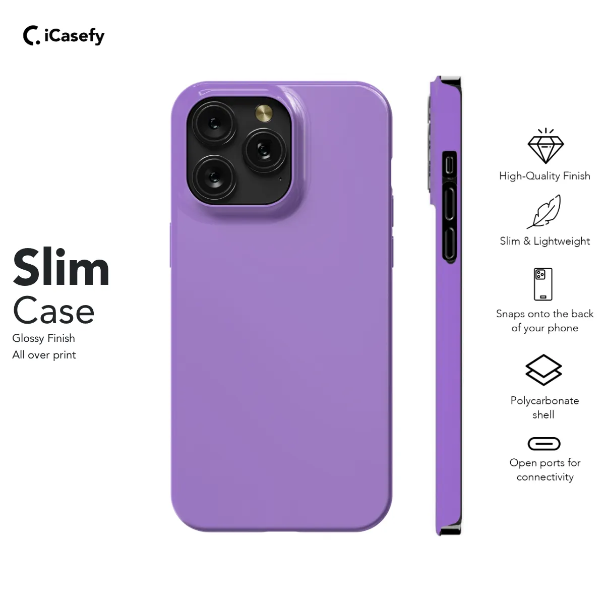 Plain Purple Phone Case iPhone Samsung Cover Pixel 622