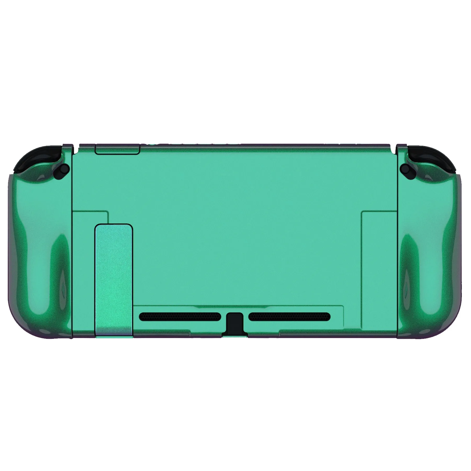 PlayVital UPGRADED Glossy Dockable Case Grip Cover for NS Switch, Ergonomic Protective Case for NS Switch, Separable Protector Hard Shell for Joycon - Chameleon Green Purple - ANSP3002