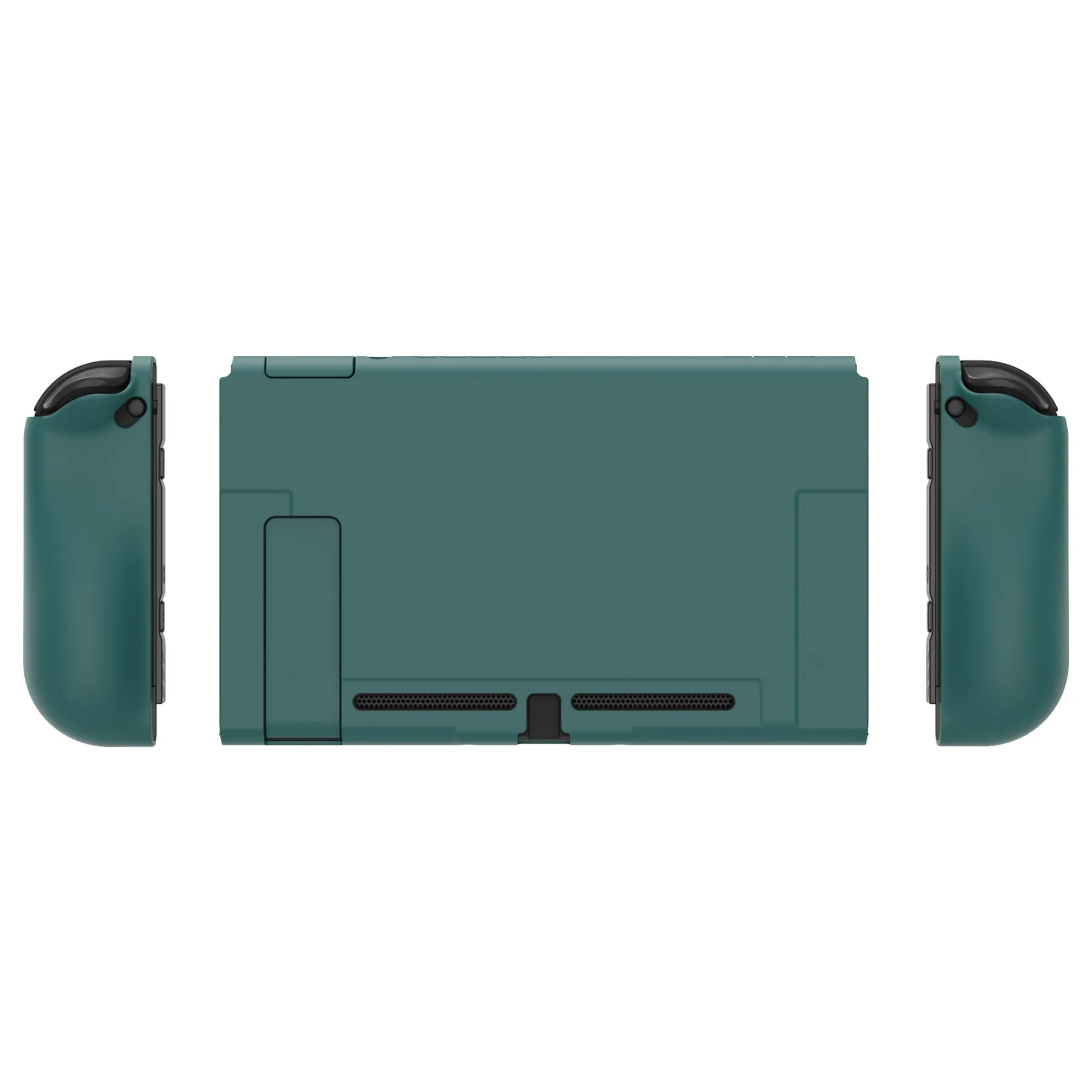 PlayVital UPGRADED Glossy Dockable Case Grip Cover for NS Switch, Ergonomic Protective Case for NS Switch, Separable Protector Hard Shell for Joycon - Hunter Green - ANSP3012