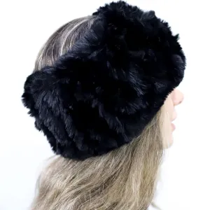 Plush Faux Headband - Black