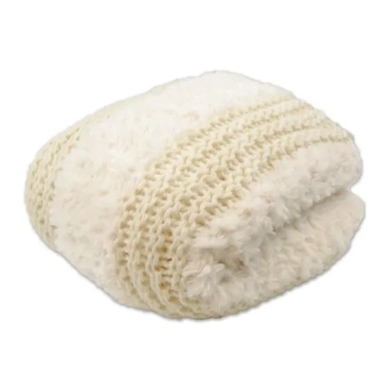 Plush Knit Throw ~ Ivory