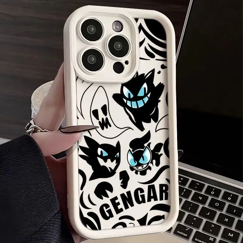 Pokemon Gengar Phone Case for iPhone 15 14 13 12 Liquid Silicone Shockproof Cover