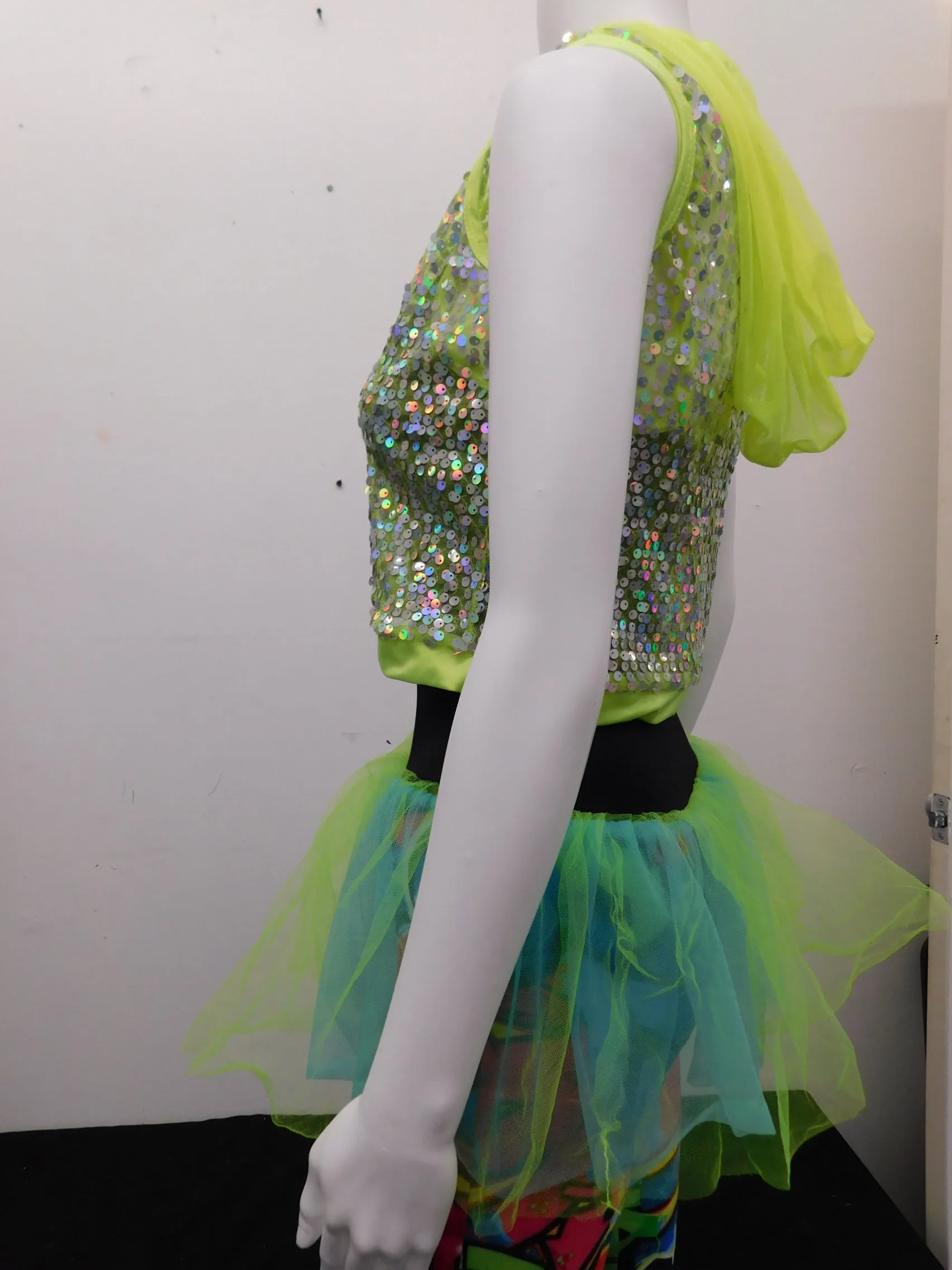 Pre-Owned Costume Curtain Call  E1856 Medium Adult Neon  Hip Hop