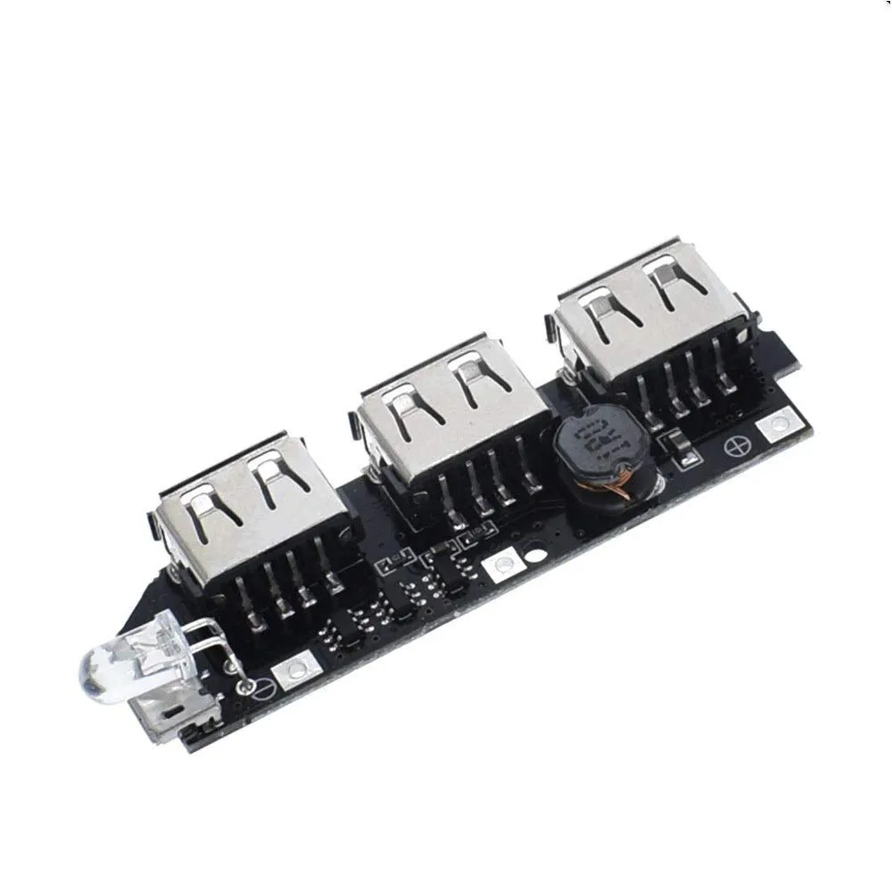 [Premium] 5V 2.1A 3 USB Power Bank Battery Charger Module Circuit Board Step Up Boost [Black]