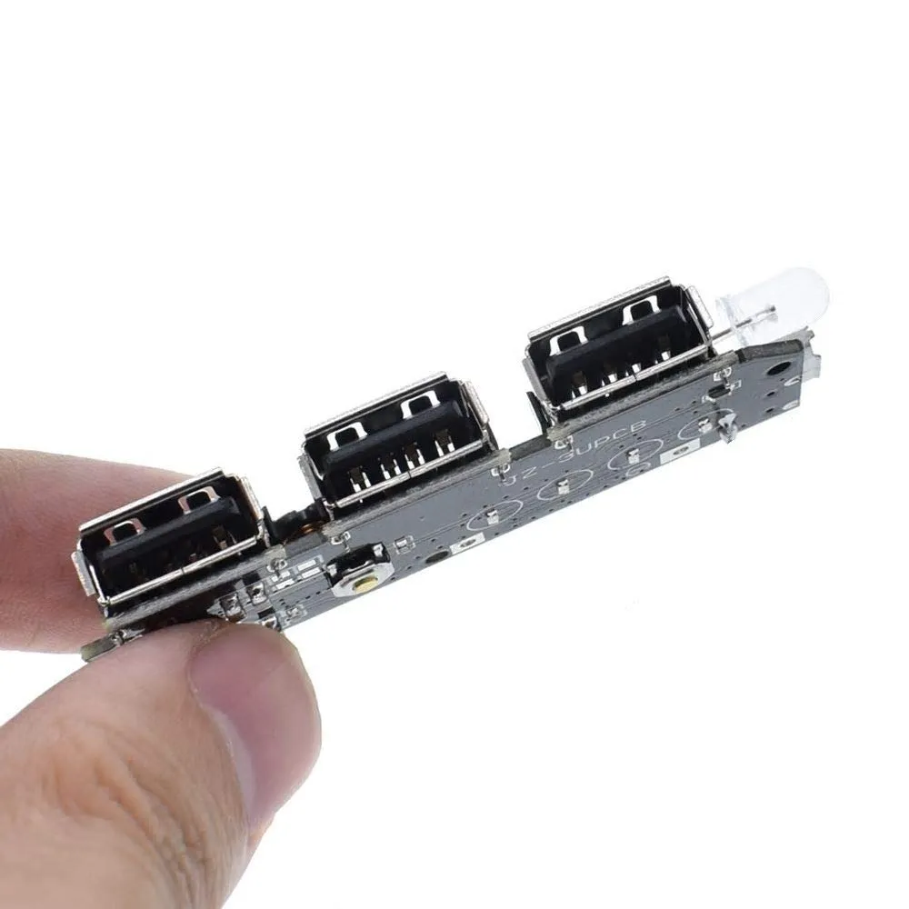 [Premium] 5V 2.1A 3 USB Power Bank Battery Charger Module Circuit Board Step Up Boost [Black]