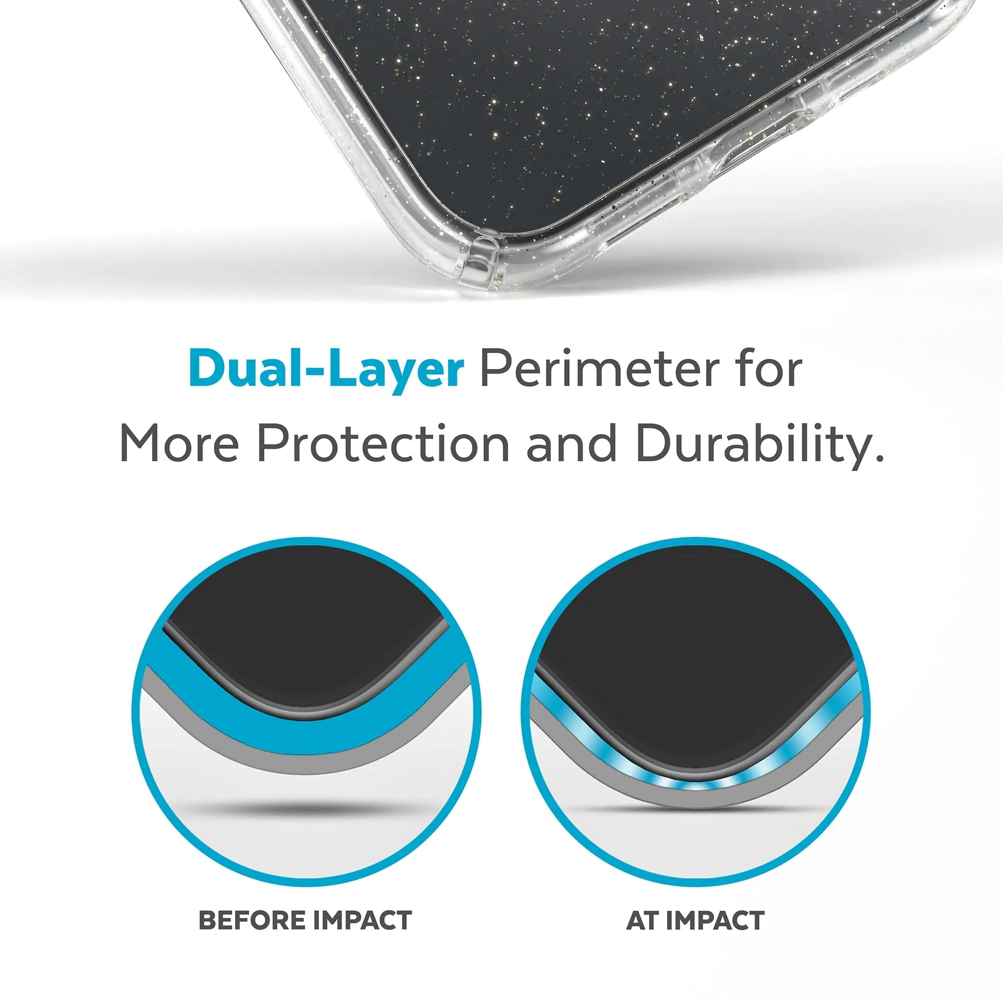 Presidio Perfect-Clear Glitter iPhone 14 Cases