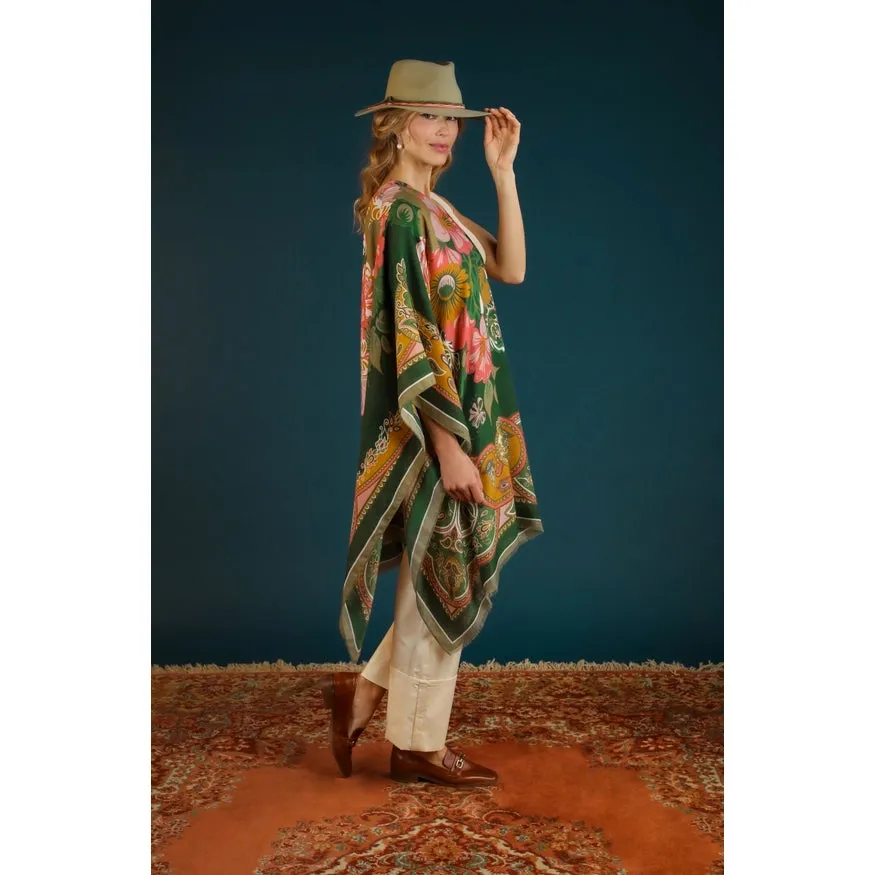 Printed Folk Art Floral Scarf