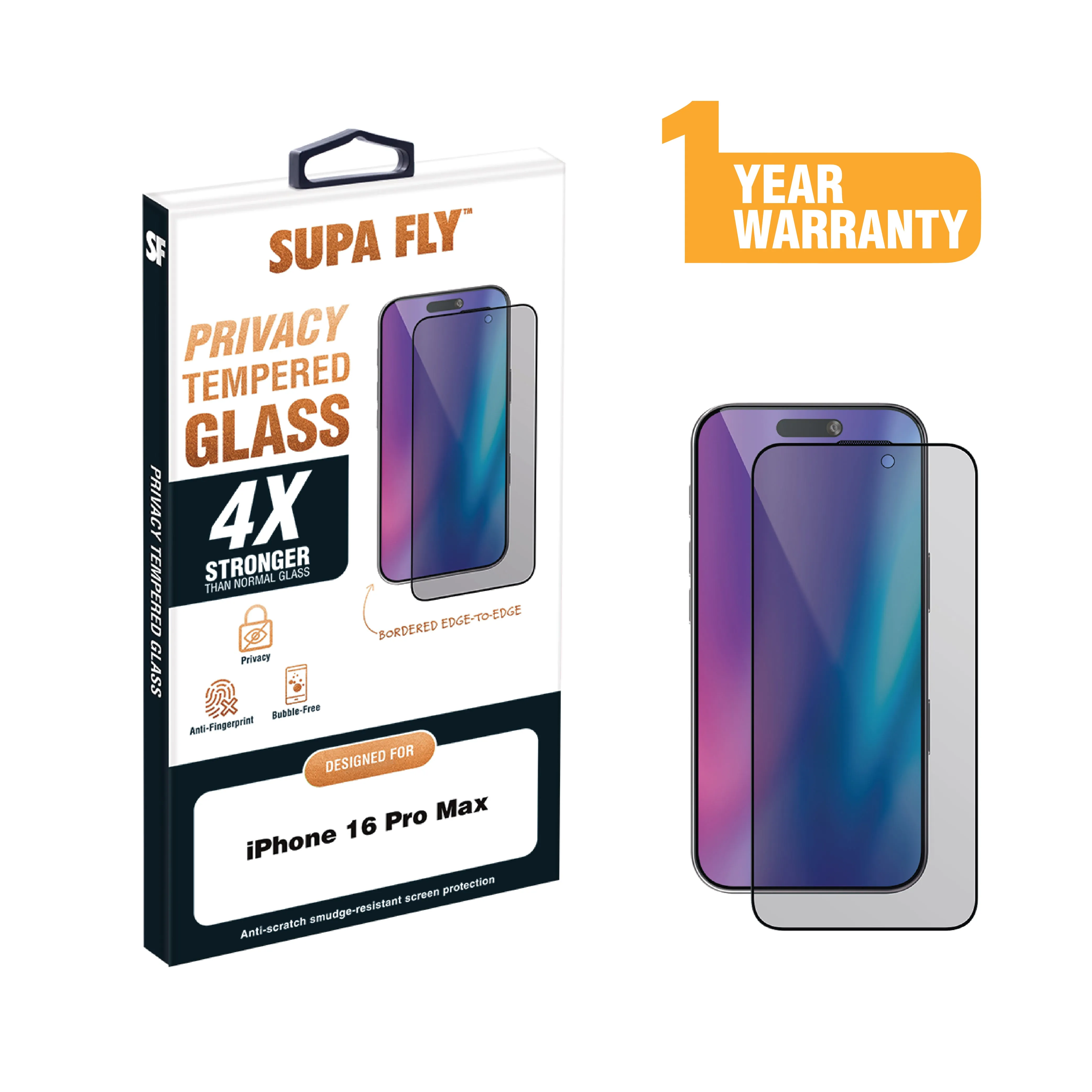 Privacy Glass Compatible Phone 16 Pro Max Screen Protector | Supa Fly
