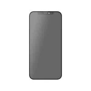 Promate Clear Privacy Screen Protector for iPhone 11 Max, Built-in Bumper, Reinforced Silicon Edges, Anti-Microbial Protection