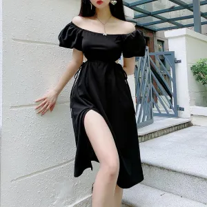 Puffy Shoulder Slim Retro Dress SD01684