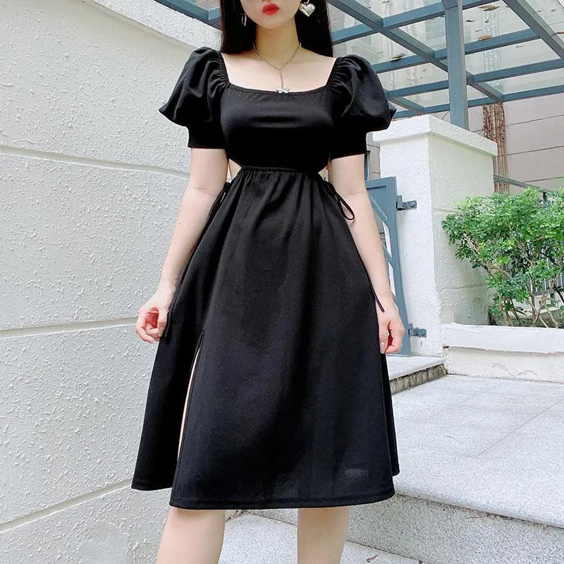 Puffy Shoulder Slim Retro Dress SD01684