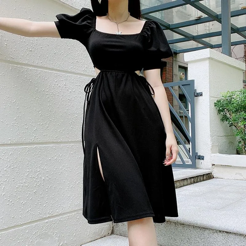 Puffy Shoulder Slim Retro Dress SD01684