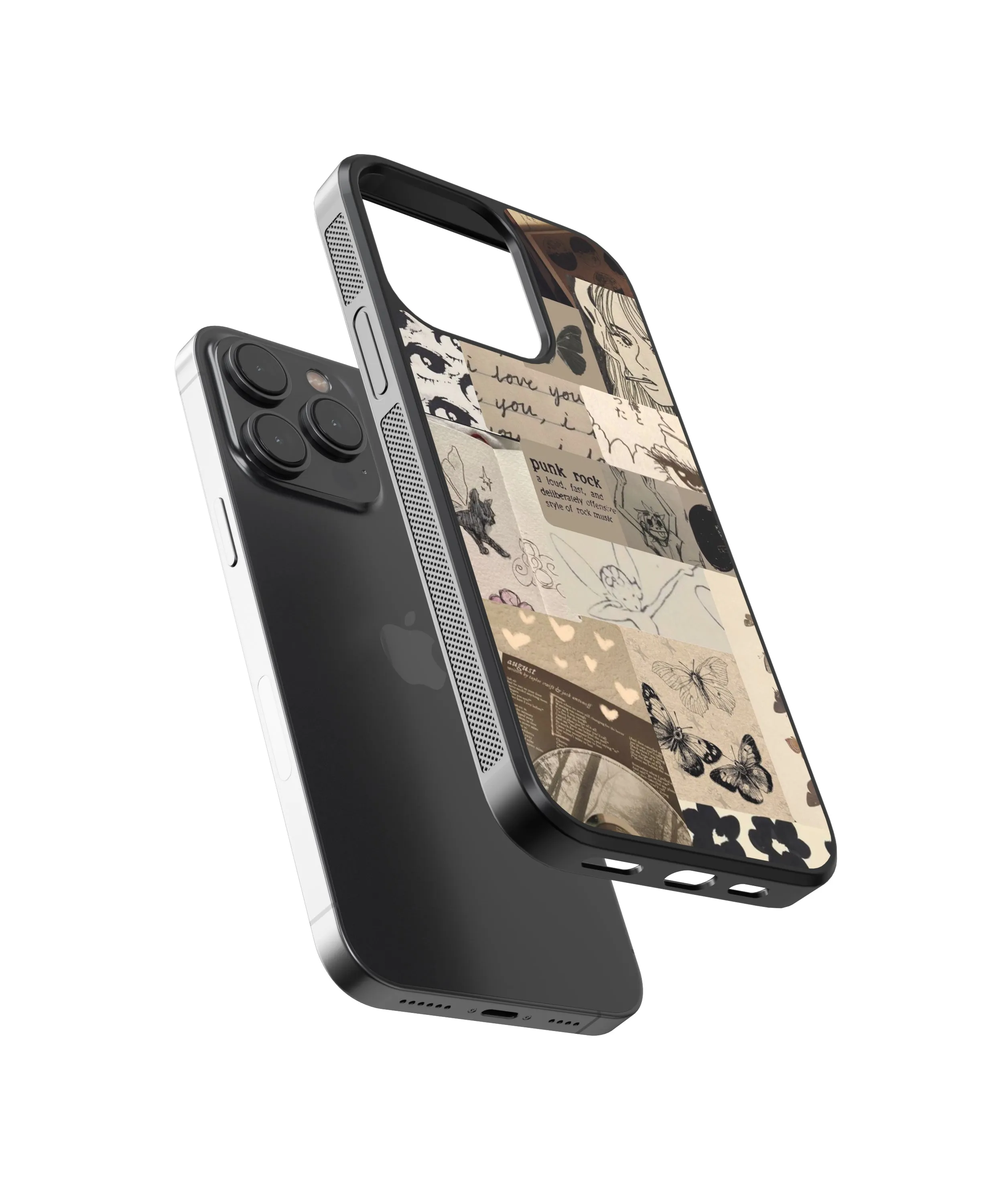 Punk Rock Vintage Glass Phone Case Cover