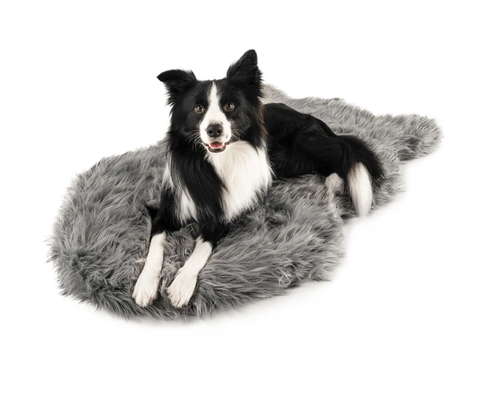 PupRug™ Faux Fur Orthopedic Dog Bed Cover - Charcoal Grey (Bed Not Included)