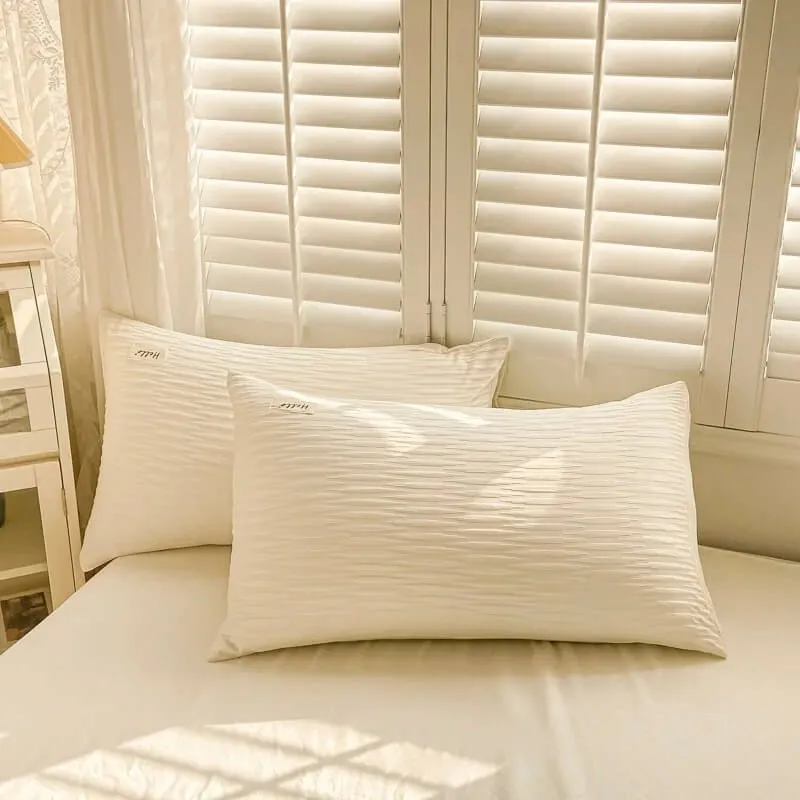 Qfdian Seersucker Fabric Bedding Set