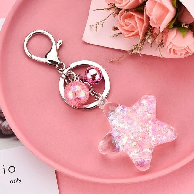 Quicksand Star glitter Keyring